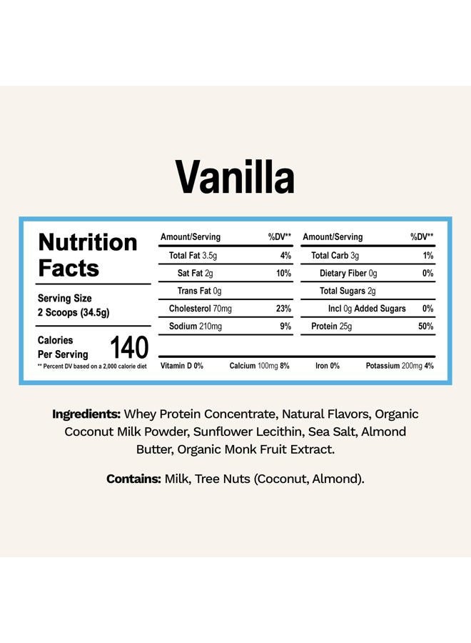 RISE مسحوق بروتين مصل اللبن من الأبقار التي تتغذى على العشب - فانيليا | 25 جرام بروتين بدون نكهات صناعية أو ألوان أو مواد حافظة - خالي من السكر، خالي من الجلوتين، خالي من الصويا (حصة واحدة، 1 عبوة) - Image 2